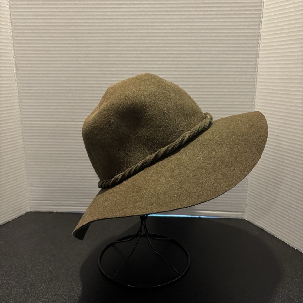 Collection Eighteen Women's‎ Green 100% Wool Floppy Boho Hat One Size Fall